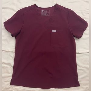 FIGS burgundy Scrub set (Catarina top/ high waisted Zamora Jogger)
